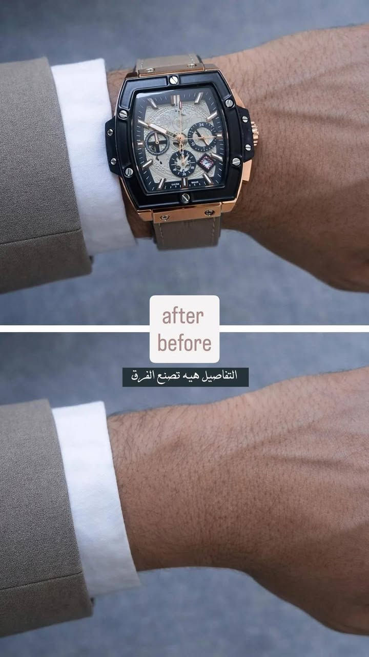 ساعة ماركة هوبلوت 
تجيك بعلبة الشركة وكارت الضمان نفس الفيديو 
اختار ساعتك… وخلي حضورك يسبق كلامك 🔥
لأن التفاصيل الصغيرة تصنع الفرق الكبير.
اطلبها هسه شمنتضر ؟ 
ماركة HUBLOT الاصلي فقط 
وزن الساعة 144  
قفل فراشة + سير حلقات تصغير وتكبير 
ختم حراري على طول الساعة 
سناتر ثواني وساعات نظام 24h 
ومنفذ شهري


**إذا كنت صاحب هذا الإعلان وتريد حذفه لأي سبب، رجاءا أرسل رسالة إلى الدعم الفني**