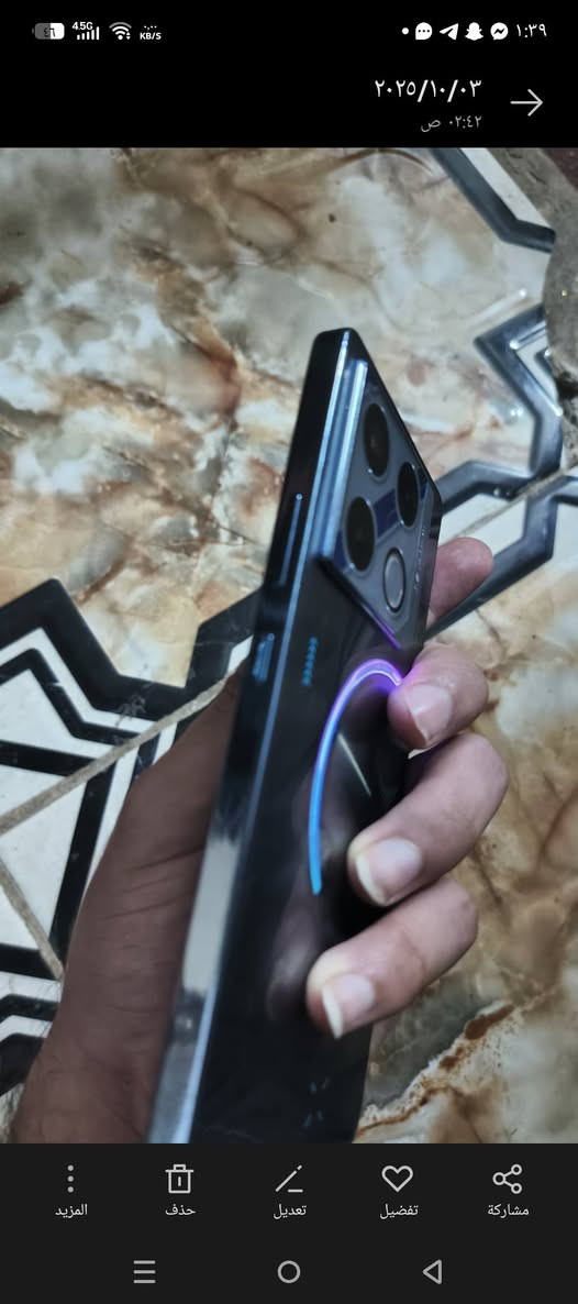 جهاز انفينكس GT20 برو فايف جي الأصلي ذاكرة 256 الرام 24 جهاز جديد ونظيف حيل وياه  كارتون يشغل 120 فريم بالبوبجي يدعم الشحن السريع بصمتين أصبع مدمجة بالشاشة ووجه بطارية قوية بالشحن مواصفاته قوية ومعروفة للبيع او مراوس السعر خاص  لاحد يكتب بيش بتعاليق


**إذا كنت صاحب هذا الإعلان وتريد حذفه لأي سبب، رجاءا أرسل رسالة إلى الدعم الفني**