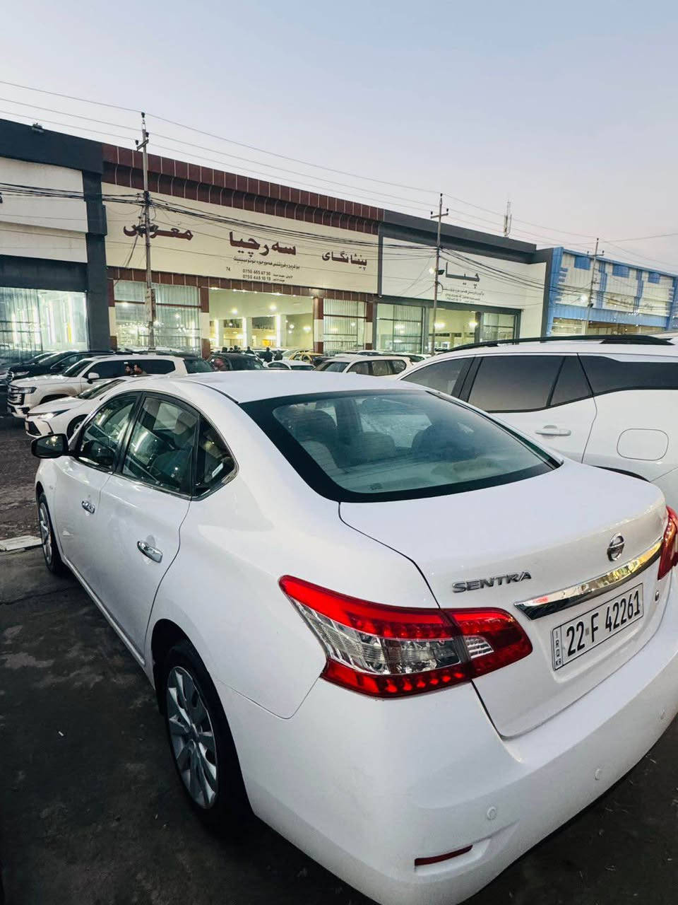 نيسان سينترا خةليجي موديل ٢٠١٧ رةنگي سپي بةفري سةيارةك جوان نوية سفري هةوليرة رةقةم سةنةوي هةموو شتيك نوية بة ناوي خومة بي سبوخ دوو شوين تةعديل هةية سعري ١١٥$ وةرةقة گورينةوةش دةكةم *********** أربيل, العراق
