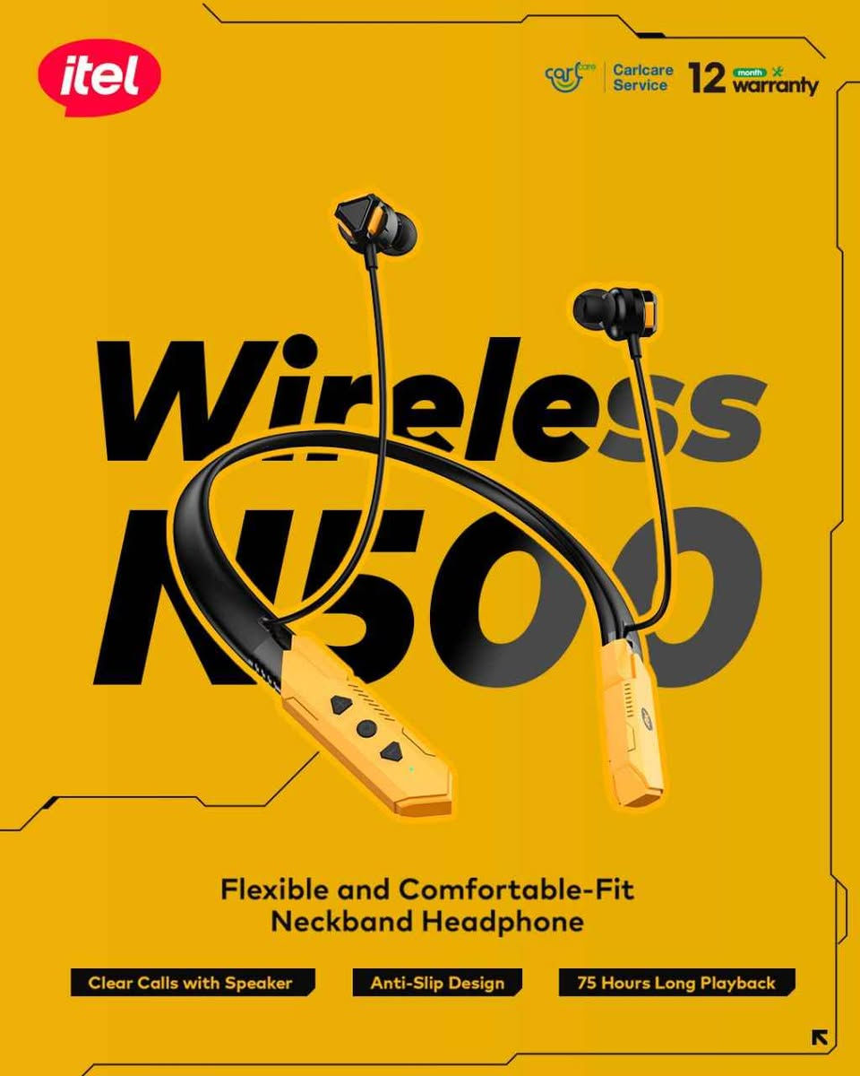 ⚡️ سماعة الرقبة itel Wireless N500 – بطارية خيالية تدوم 75 ساعة!
🚀 المميزات والمواصفات:

🔹 بطارية جبارة (75 ساعة): استمتع بوقت تشغيل خيالي يصل إلى 75 ساعة متواصلة من الاستماع والمكالمات، مما يغنيك عن الشحن المتكرر لأيام طويلة.

🔹 مكالمات فائقة الوضوح: تضمن لك صوتاً نقياً وصافياً أثناء المكالمات الهاتفية بفضل تقنية الصوت المدمجة (Clear Calls with Speaker).

🔹 تصميم مريح ومرن: طوق الرقبة مصمم بمرونة عالية (Flexible and Comfortable-Fit) ليناسب شكل الرقبة ويوفر راحة تامة عند ارتدائه طوال اليوم.

🔹 ثبات عالي ومضاد للانزلاق: تتميز بتصميم مانع للانزلاق (Anti-Slip Design) يحافظ على ثبات السماعة أثناء المشي أو الحركة.

🔹 ضمان حقيقي: تأتي مع ضمان رسمي لمدة 12 شهراً مدعوم من خدمة Carlcare، مما يضمن لك جودة وعمر المنتج.

🔹 شكل عصري وأنيق: تصميم مميز باللونين الأسود والأصفر يضفي لمسة رياضية وعصرية تناسب مختلف الأذواق.

📦 السعر: 15 الف فقط! بغداد, العراق


**إذا كنت صاحب هذا الإعلان وتريد حذفه لأي سبب، رجاءا أرسل رسالة إلى الدعم الفني**
