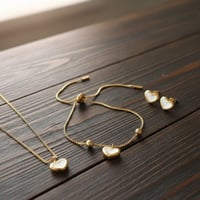 سيت قلب • أبيض • ذهبي