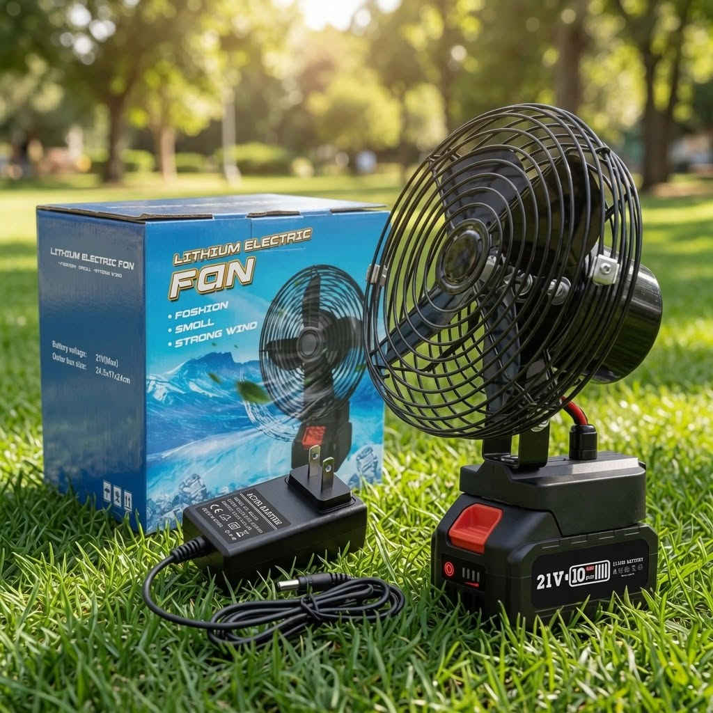 The F621 21V Rechargeable Camping Fan is a powerful,compact, and reliable cooling companion designed for outdoor enthusiasts. Whether you're camping, hiking, fishing, or enjoying a backyard BBQ, this lightweight lithium battery fan delivers strong airflow to keep you cool and comfortable.
✅Strong Wind Output: High-performance motor provides powerful, refreshing airflow even on hot summer days.
✅Long-Lasting Battery: Powered by a high-capacity 21V lithium battery (available in 5Ah or 10Ah versions) for extended runtime.
✅Rechargeable & Convenient: Comes with a fast charger. Simply plug in to recharge — no need for disposable batteries.
✅Portable & Stable Design: Sturdy base with the battery pack attached keeps the fan upright on uneven ground. Easy to move between tent, picnic table, or campsite.
✅Durable Build: Strong metal fan grille and robust construction built to withstand outdoor conditions.
✅Compact Size: Small enough to pack in your backpack or camping gear, yet powerful enough for real comfort.


**إذا كنت صاحب هذا الإعلان وتريد حذفه لأي سبب، رجاءا أرسل رسالة إلى الدعم الفني**