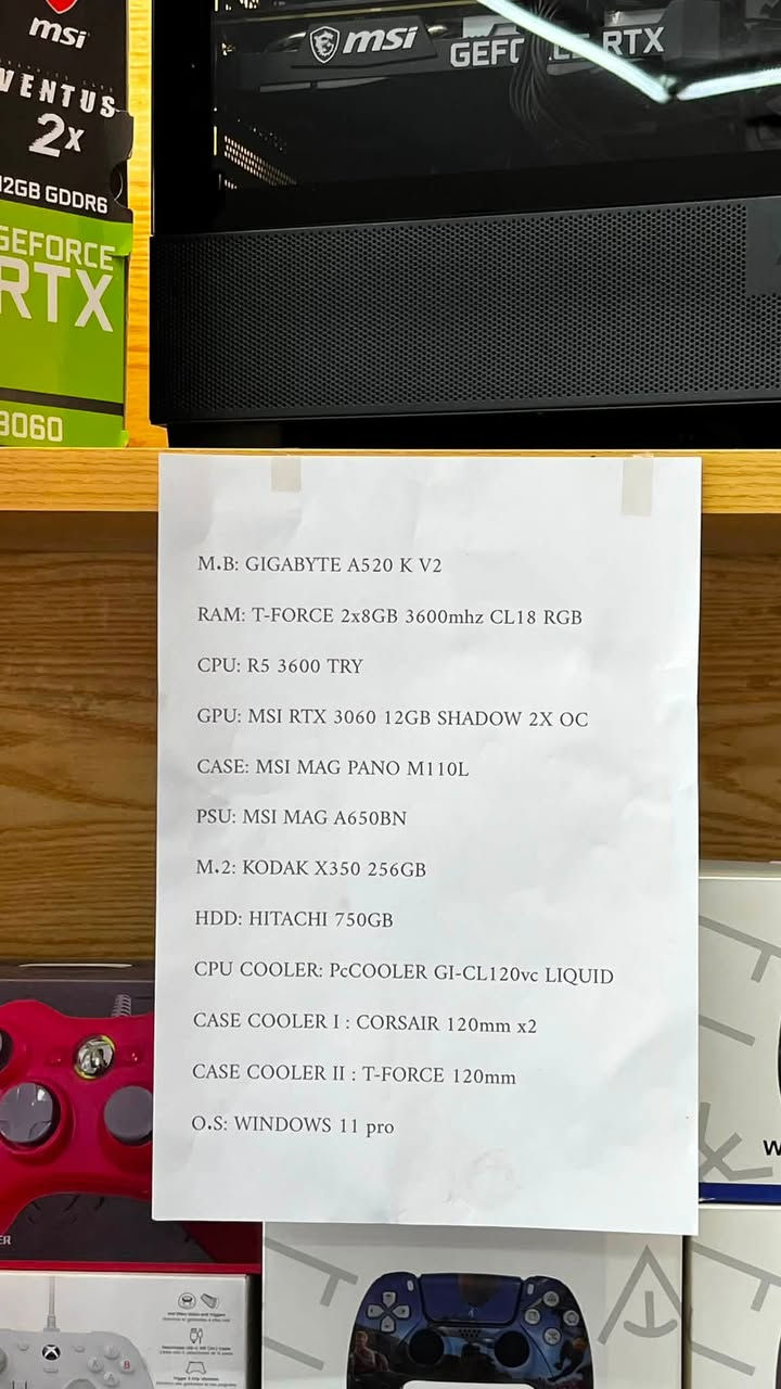 السلام عليكم
للبيع تجميعة بكرت 3060 12gb oc من msi جميع القطع جديده مع الكارتون فقط المعالج مستخدم 
السعر 900 الف و متوفر توصيل لجميع المحافظات
العنوان بغداد/حي الجهاد/ شارع السوق -مركز غياث ستور


**إذا كنت صاحب هذا الإعلان وتريد حذفه لأي سبب، رجاءا أرسل رسالة إلى الدعم الفني**