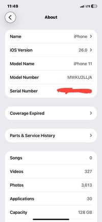 ايفون ١١ عادي ذاكره ١٢٨  شرق اوسط نموذج M   بطاريه ٨١ بلاديه ما مبدله ...