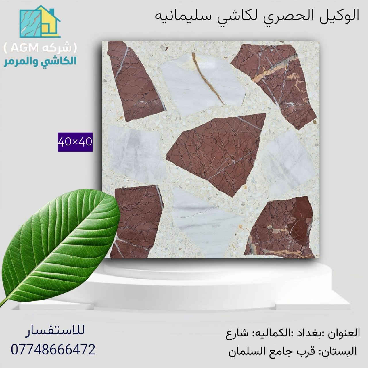 هذا النوع من الكاشي (المطعم بقطع المرمر الطبيعي) يعتبر من أرقى الخيارات للأرضيات، حيث يجمع بين صلابة الكاشي وجمالية الأحجار الطبيعية. إليك "كليشة" تسويقية احترافية ومميزة لوصف هذا المنتج:
​الأناقة التي تدوم: كاشي مطعم بالمرمر الطبيعي
​إذا كنت تبحث عن الفخامة التي تجمع بين التراث والحداثة، فإن الكاشي المطعم بقطع المرمر هو خيارك الأمثل. يتميز هذا النوع بكونه لوحة فنية طبيعية مرصوفة بعناية لتمنح منزلك أو مشروعك طابعاً ملكياً فريداً.
​لماذا تختار الكاشي المطعم بالمرمر؟
​جمالية فريدة: كل قطعة كاشي هي بصمة خاصة، بفضل تداخل عروق المرمر الطبيعي وألوانه الساحرة التي لا تتكرر.
​متانة فائقة: مصنع بأحدث التقنيات ليتحمل الضغط العالي والأوزان الثقيلة، مما يجعله مثالياً للصالات والممرات الخارجية والداخلية.
​مقاومة الظروف الجوية: مصمم ليصمد أمام تقلبات الطقس،


**إذا كنت صاحب هذا الإعلان وتريد حذفه لأي سبب، رجاءا أرسل رسالة إلى الدعم الفني**