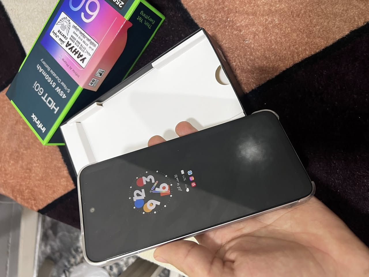 Infinix Hot 60i
من رخصت الادمن♥️
ما مستخدم شهر نضافه فول كامل ملحقاته
ذاكره 256
البطاريه 5160m
الكامره 50m
جهاز مدعوم بذكاء الاصطناعي 
شاحنه 45 واط
الله شهاد كل يومين مره اشحنه

لتواصل واتساب فقط
***********
