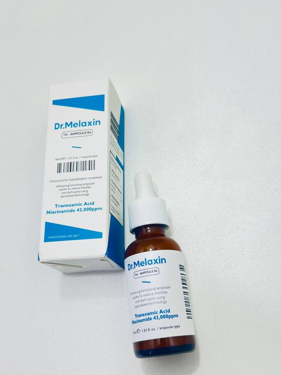 ✨ Dr.Melaxin TX Ampoule Rx ✨
سيروم علاجي مركز لتفتيح البشرة وتوحيد اللون ✨
تركيبة متطورة تحتوي على:
🔹 Tranexamic Acid
يساعد على تقليل التصبغات والكلف وآثار الشمس ويحدّ من ظهور البقع الداكنة.
🔹 Niacinamide 43,000ppm
يوحّد لون البشرة، يقلل المسام، ويمنح إشراقة صحية ولمعة طبيعية.
💧 القوام: خفيف سريع الامتصاص
🌿 مناسب للبشرة التي تعاني من الكلف، النمش، وآثار الحبوب
📦 الحجم: 30 مل
طريقة الاستخدام:
يوضع بضع قطرات على بشرة نظيفة صباحاً ومساءً، مع استخدام واقي شمس خلال النهار لنتائج أفضل ☀️
✨ بشرة أفتح، أنعم، وأكثر إشراقاً من أول أسابيع الاستخدام.

للستفسار خاص . 
يوجد لدينا توصيل لجميع المحافظات العراق.


**إذا كنت صاحب هذا الإعلان وتريد حذفه لأي سبب، رجاءا أرسل رسالة إلى الدعم الفني**
