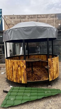 جلسة خارجية • ديكور خشب • اقساط ماستر الرافدين