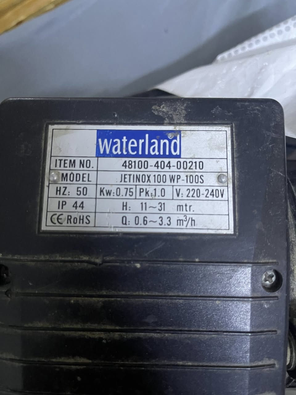 ماطور ماء واحد حصان
قوه دفع ٣١ متر يصعد للطابق ٤ 
٦٠ الف مكاني قرب جسر الغزالية


**إذا كنت صاحب هذا الإعلان وتريد حذفه لأي سبب، رجاءا أرسل رسالة إلى الدعم الفني**