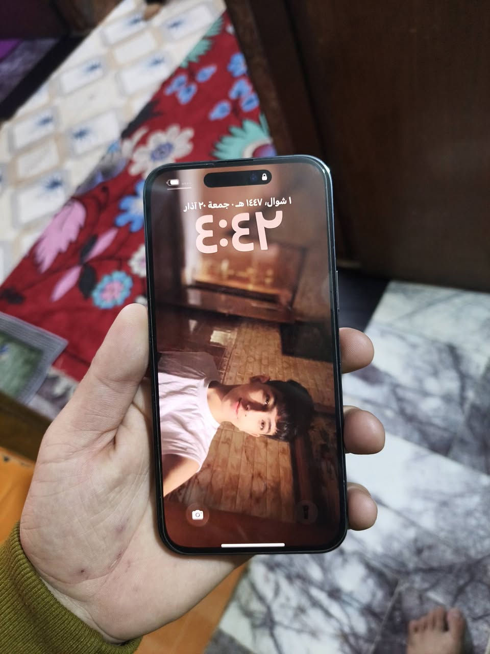 السلام عليكم للبيع 14 برو ماكس بطارية 93 بلادي مكفول بس ضهر مفطور ذاكرة 256 مكاني بغداد العبيدي ***********
