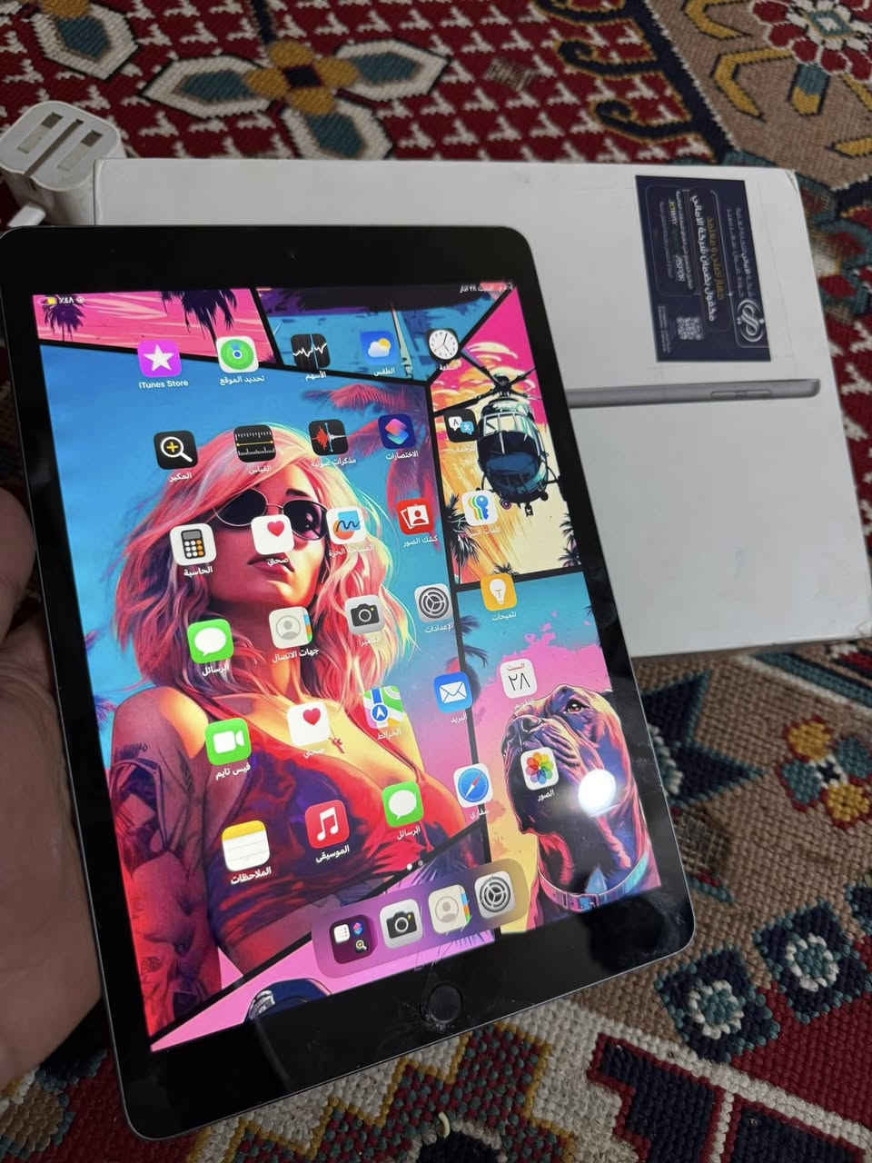 ايباد 9 نضيف وحلو فقط بي فطر خفيف بكلاس ذاكره64بطاريه 89 مفحوص وكامل سعره 150 شراي يتصل عنواني كربلاء باب بغداد ***********
