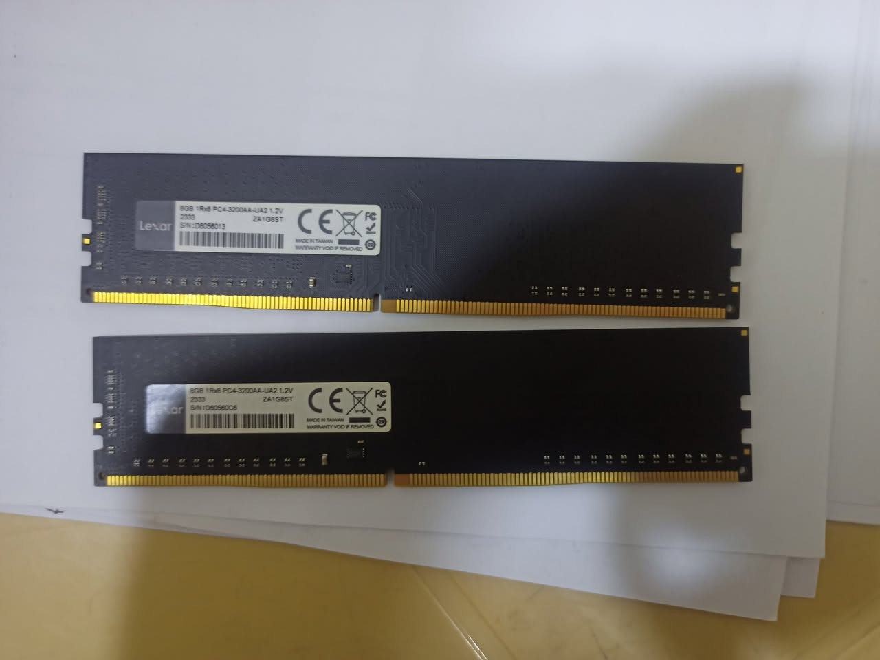 السلام عليكم 
كت رامات lexar 
ddr4 16g (8x2) 3200mhz
مستعمل نظيف 
سعر 75 الف 
 مكاني ديوانية 
ما متوفر توصيل


**إذا كنت صاحب هذا الإعلان وتريد حذفه لأي سبب، رجاءا أرسل رسالة إلى الدعم الفني**