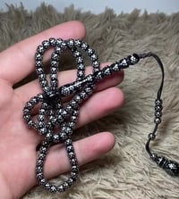 مسباح تبريزي نارجين تنزيل فضه شغل ايراني احترافي  99 حبة طول الشاهود(6...