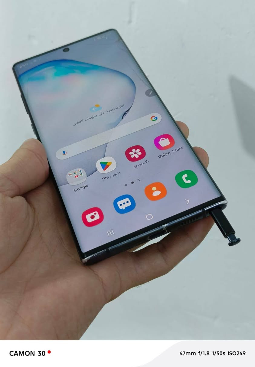السلام عليكم
للبيع
سامسونك نوت10بلاس
SAMSUNG Note10+  
ابو القلم 
 دبل سيم كارت

موبايل على وضع الشركة 
بلادي 
ما مفتوح ولا برغي 
فقط الضهر مبدل 
وشغااال كامل

الذاكرة 256
العشوائية 12+ 8 =20
المعالج 👇🏻
هـ Exynos 9825
إكسينوس9825
تكنولوجيا 7 نانو 

البطارية4300
 منفذ الشحن تايـبـسـي

بصمة اصبع مدمجه بالشاشة
+بصمة وجهـ

الشاشة دايناميك اموليد
Dynamic AMOLED
دقة الشاشة 3040×1440 

سماعات ستيريو
 صوت عالي ونقي 

كامراته تخبل زلااال 

ويا حافضه عدد 2
موبايل مال جناي

فقط بي فطور 
جداً خفيفات
 بالظهر + بالكلاس 
جداً خفيفات 
ما مأثر على شي أبد 

(( السعر 135 قفل🔒 )) 
((♦السعر ثابت♦)) 
شراي اتصل 
 العنوان الرمادي 
هـ***********
