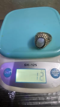 محبس فضة • انتيكا قديم • عقيق رمادي