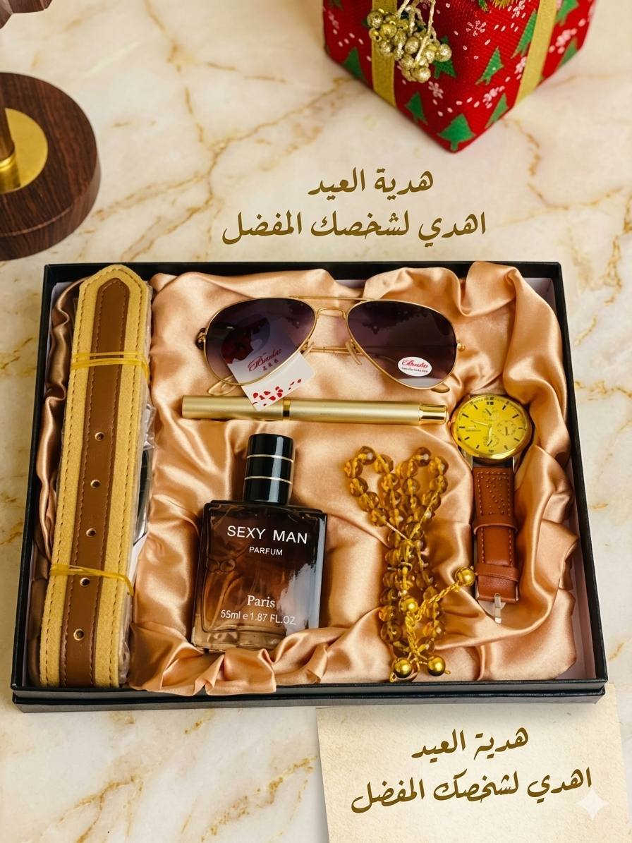 🤎 بكج الأناقة الرجالي المتكامل 🤎
لكل من يبحث عن التميز، وفرنا لكم الهدية المثالية والأجمل لتهدوها لمن تحبون (الأب، الأخ، الزوج، أو الحبيب) لتكتمل بها هيبته وأناقته ✨
🎁 محتويات البوكس:
 ساعة يد راقية (مقاومة للماء) ⌚️
 عطر رجالي فواح ومميز 🪵
 قلم سوفت أصلي فاخر 🖊️
 حزام جلد طبيعي أنيق 💼
 سبحة مميزة وعصرية 📿
 نظارة شمسية تزيد الإطلالة جاذبية 😎

سعر البكج ١٨ الف


**إذا كنت صاحب هذا الإعلان وتريد حذفه لأي سبب، رجاءا أرسل رسالة إلى الدعم الفني**
