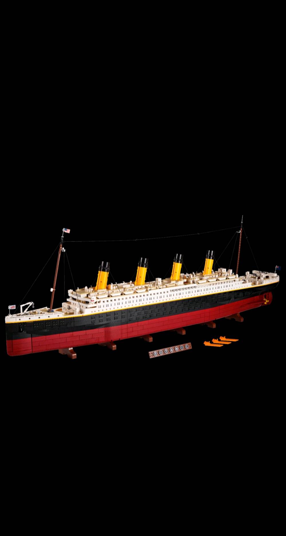ليكو LEGO Titanic 10294
نسخة ضخمة ومذهلة
عدد القطع: 9090 قطعة 🧱
الطول: 85 سم 📏
الوزن: حوالي 6 كجم ⚖️
التفاصيل: نسخة دقيقة تحاكي سفينة RMS Titanic الحقيقية مع المداخن الأربعة، القوارب، والسلالم الداخلية.
الاستخدام: ديكور رائع للمكاتب أو غرف العرض، وهواة الليغو ومحبي التاريخ.
💬 للإستفسار والحجز: دايركت