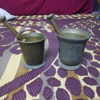 اخوان هاونين نحاس ثقيل قياس الأرتفاع ١٦ سم و ١٤سم ونص للبيع يوجد توصيل...