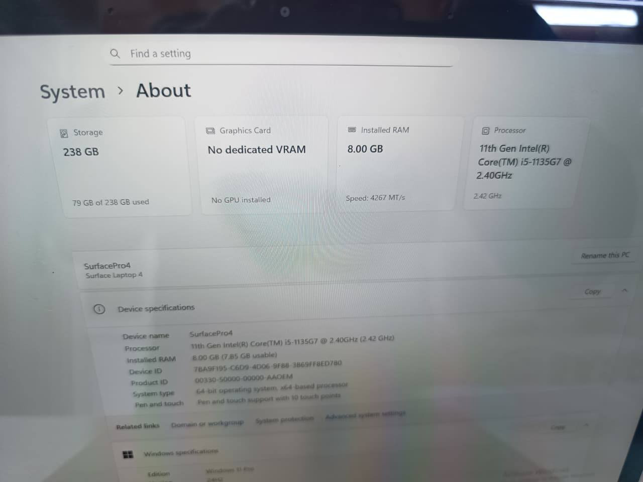 Microsoft surface laptop 4
***********whatsapp
Core i5
RAM 8 GB
SSD 256 GB
11 th 
Used 
مستعمل نضيف ١٠٠% عدد دورات الشحن ٢٤ 
السعر 550,000د.ع ضمان سنه كامله 
للحجز عبر الوتساب#لابتوبات
#لابتوب #سيرفس_لابتوب_7 #حاسبات_وذكاء_اصطناعي #جديدنا
