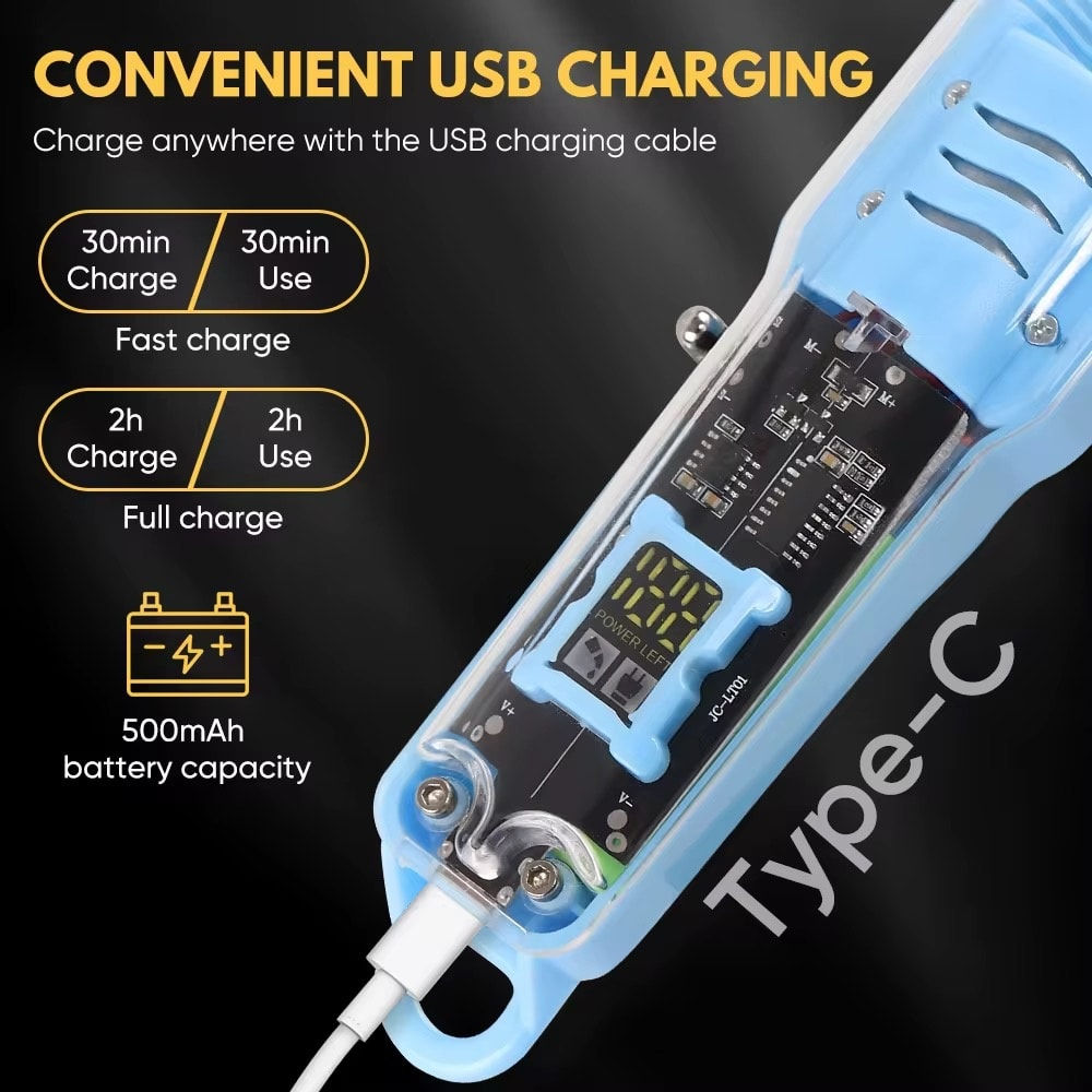 ماكينة حلاقة احترافية LCD – موديل LT-808 (Professional Hair Clipper)

• ماكينة حلاقة احترافية بتصميم عصري مع شاشة رقمية لعرض حالة التشغيل

• مناسبة لحلاقة الشعر، اللحية، والجسم

• مزودة بشاشة LCD لعرض نسبة الطاقة المتبقية وحالة العمل

• بطارية ليثيوم مدمجة بسعة 800mAh

• وقت التشغيل يصل إلى 180 دقيقة بعد 
شحن كامل

• شفرة من الفولاذ الكربوني حادة ومتينة حسب الوصف المكتوب

• النوع: ماكينة حلاقة شعر احترافية
• الشاشة: LCD (عرض الطاقة وحالة التشغيل)
• البطارية: ليثيوم أيون 800mAh
• وقت التشغيل: حتى 180 دقيقة
• وقت الشحن الكامل: 120 دقيقة
• الشحن: USB (Type-C interface / USB charging cable)

للحجز والاستفسار مراسلة الصفحه 🫥


**إذا كنت صاحب هذا الإعلان وتريد حذفه لأي سبب، رجاءا أرسل رسالة إلى الدعم الفني**