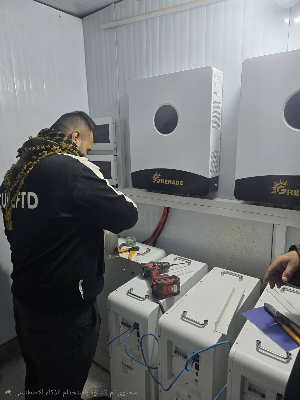 على بركة الله 
تم تنصيب منظومة 50 امبير نهارا & 50 امبير ليلا
الى الاخ حسن تايه
<<<<<< مكونات المنظومة >>>>>>
- الواح " لونجي " 610W وجهين 16 بازبار عدد ٢٥ لوح
- بطاريات نوع "" ايتل "" بقدرة 14.3KW عدد 4 
- انفيرتر نوع " كرينيد " بقدرة 12KW عدد 2
- هيكل حديد مغلون مقاوم للصدا 
- اسلاك وقواطع وجوزات حماية بجوده عاليه تركي المنشا
سارع واحجز منظومتك 
***********
***********
