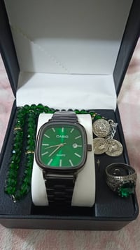 ساعة كاسيو ذهبي • خاتم وأساور • هدية عيد الحب