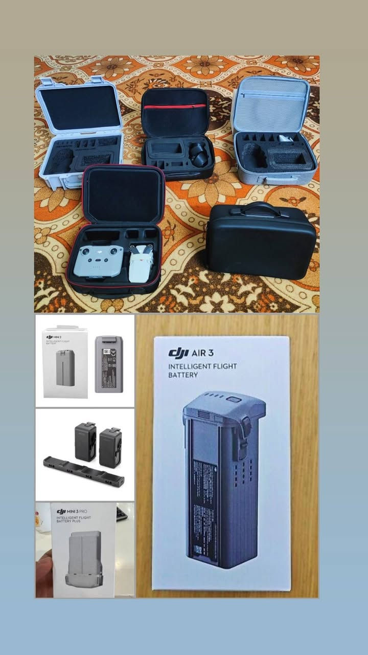 متوفر جميع انواع درونات DJI
متوفر بطاريات وجنط وشواحن وريش 
وقطع غيار جميع درونات dji 
بطاريات وشاحن نيو / افاتا 2و1 / اير 3 اير 3 اس / اير 2 واير 2اس / مافك 3 
نظارات n3 / درع ودرع كمبل افاتا 2
***********

