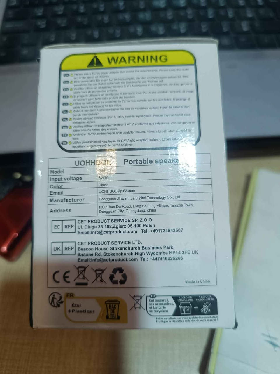 سبيكر بلوتوث شحن
جديد صوت نقي
ضد الماء 
ياخذ اواكس 
ياخذ رام
جديدة 
سعره ٢٠ مع التوصيل النجف, العراق


**إذا كنت صاحب هذا الإعلان وتريد حذفه لأي سبب، رجاءا أرسل رسالة إلى الدعم الفني**