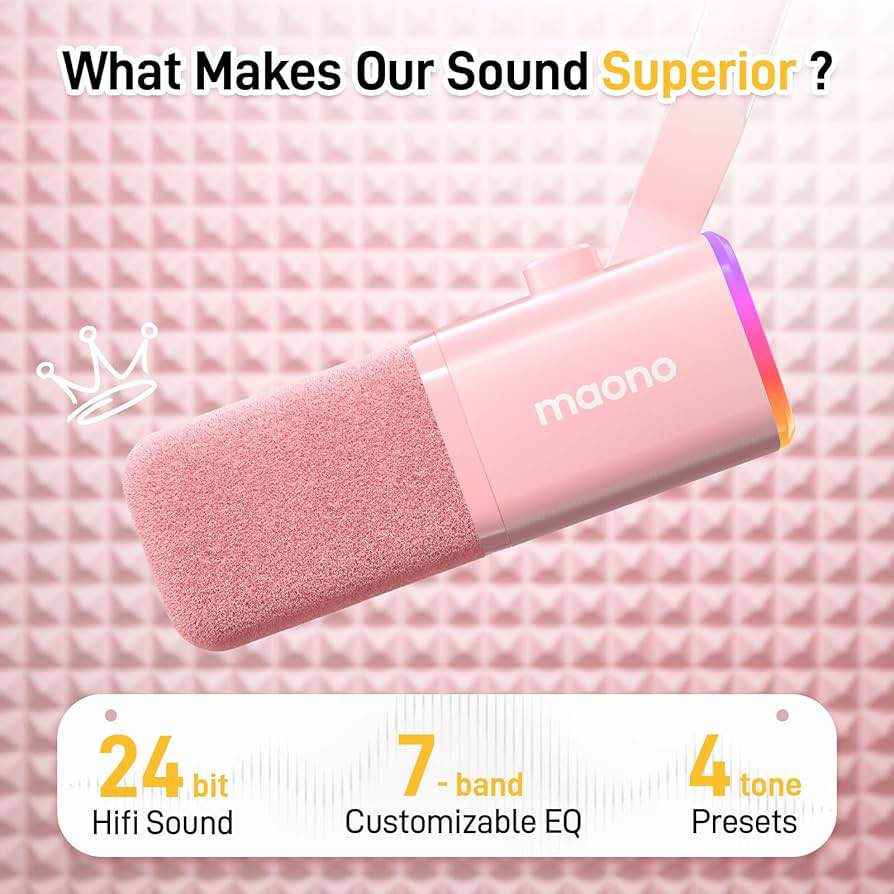 Maono PD100X RGB (Pink Edition) بۆ فرۆشتن

ڕەنگی پەمەییەکەی (Pink) لەگەڵ ڕووناکی RGB

Dynamic Mic: 
ئەم مایکە تەنها دەنگی بەردەم خۆی وەرئەگرێت و دەنگەدەنگی دەوروبەر وەرناگرێت

Tap-to-Mute:
 دوگمەی لەمسی هەیە بۆ بێدەنگکردنی خێرا 

بەرنامەی Maono Linkەوە دەنگ و ڕووناکییەکەی کۆنترۆڵ بکەیت.
نرخی ٤٥ هەزار السليمانية, العراق


**إذا كنت صاحب هذا الإعلان وتريد حذفه لأي سبب، رجاءا أرسل رسالة إلى الدعم الفني**