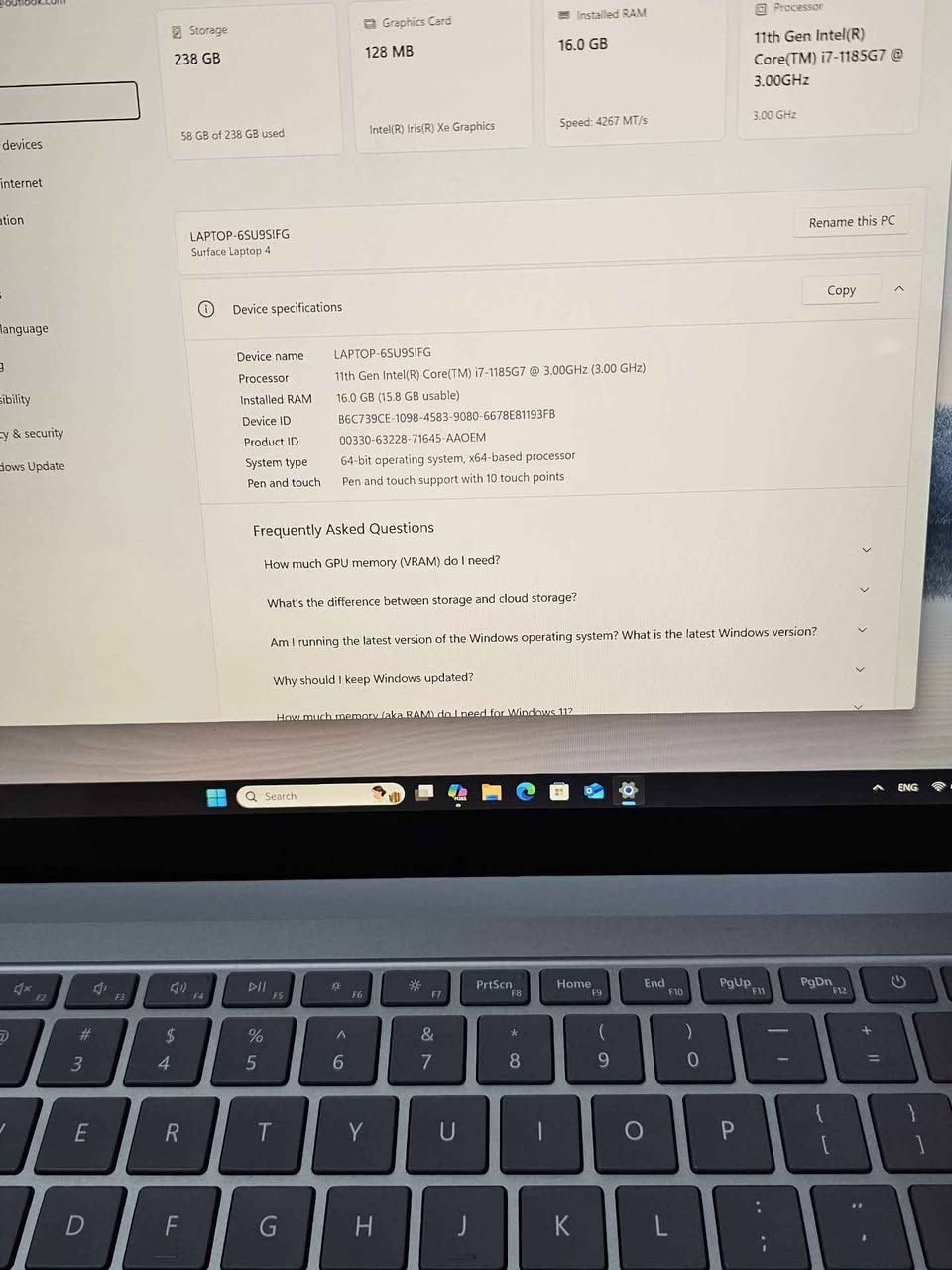 Microsoft Surface Laptop 4 15"
اللابتوب شبه جديدة مستخدمة 3 اشهر فقط نظافة 100%

CPU: i7-1185G7 . المعالج جيل 11

Display: 15-inch 2k Touchscreen  والشاشة لمس 

GPU :Intel(R) Iris(R) Xe Graphics كرت الشاشة,

RAM: 16GB of . الرام

HARD: 256 GB SSD,  الهارد

Windows 11 Pro.

السعر 750,000
مكاني بابل و متوفر توصيل *********** حلة, بابل
