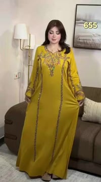 دشداشة كشمير • تطريز ستراس • دبل كلوش