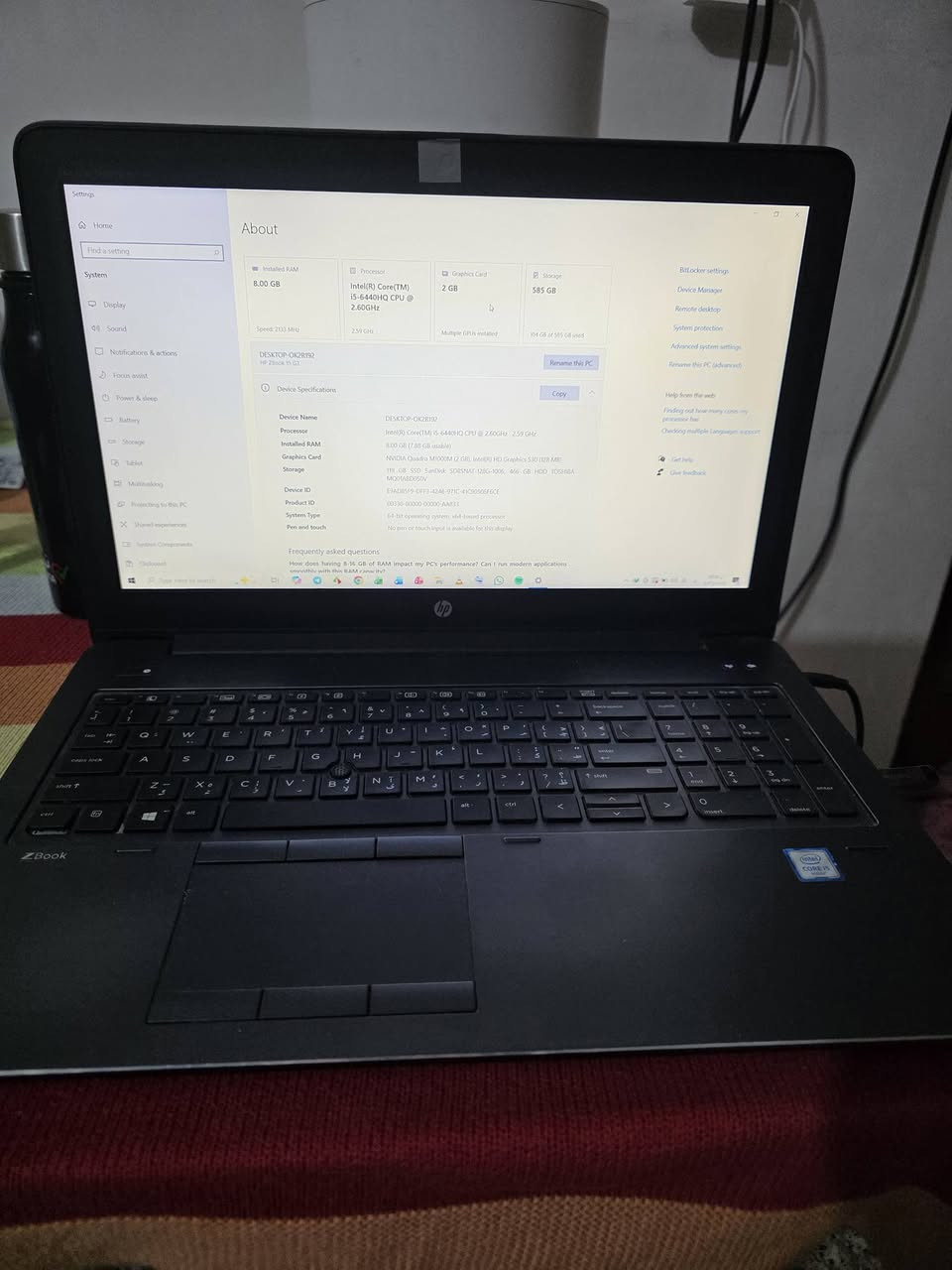 HP Zbook
المواصفات مثل ما بالصورة. 
السعر 200 الف.
مكاني بغداد-الزعفرانية


**إذا كنت صاحب هذا الإعلان وتريد حذفه لأي سبب، رجاءا أرسل رسالة إلى الدعم الفني**
