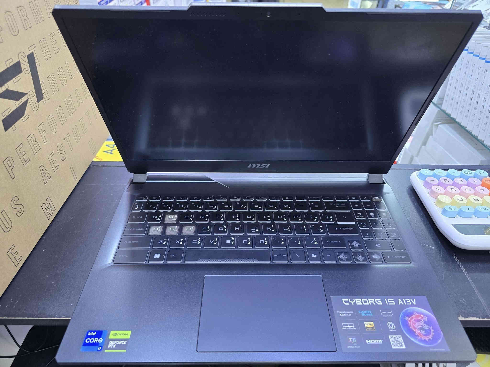 MSI Cyborg 15
Intel Core i7-13620H الجيل (13)
 Ram 16 G DDR5
NVIDIA GeForce RTX 4060 8G
وحدة التخزين  ssd  
NVMe Samsung 1Tb
لابتوب  جديدة مصارلها  اقل الشهرين  بعدها بالضمان 
سعرها مليون و150 الف 
للاستفسار 
***********

