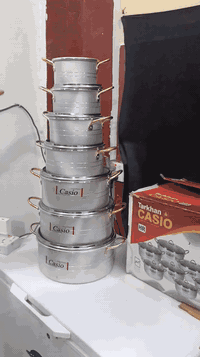 طقم قدور ألماني • قابل للحراره • الشاميه الصوب الصغير