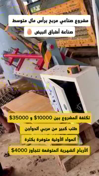 مشروع مربح • رأس مال متوسط • أطباق البيض