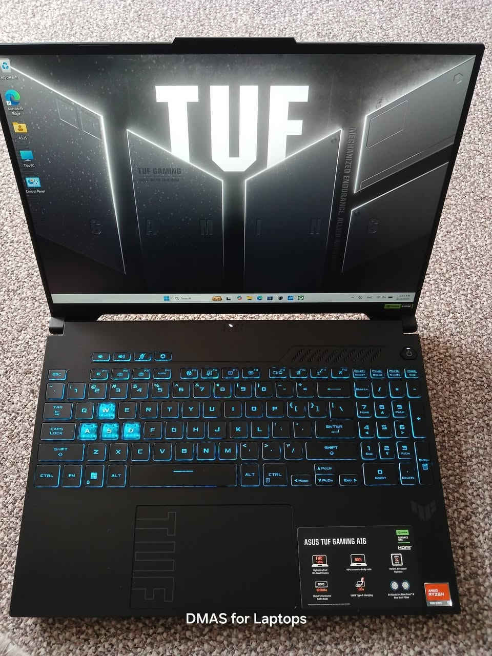 لابتوب ASUS TUF Gaming مستعمل نظيف جداً، ويا كرتونه
السعر مليون و 450 الف ثابت قفل
🔹 Ryzen 9 7940HX معالج رايزن 9
🔹 RTX 4060 8GB (140W) کرت شاشة خارجي ثمان كيكا
🔹 رام 16GB DDR5
🔹 1TB NVMe + 500GB NVMe دبل هارد ان في مي
🔹 شاشة 16 إنج FHD+ 165Hz
🔹 كيبورد RGB 4 Zone

   ففط بيع بدون مراوس 
توصيل متوفر
للتواصل: *********** 
مكتب ديماس للابتوبات العاب
موقع: اربيل
