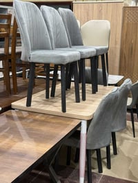 طقم طعام خشب ٦كراسي • كراسي شامو مبطن • تكريت الزهور