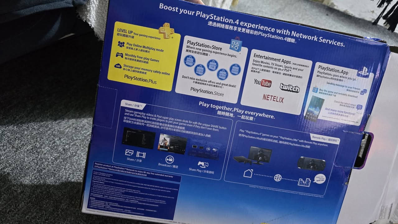 بلي 4 برو مهكر واحد تيرا نضافة فول كلش
بي اكثر من 15 لعبة 
ويا يدتين اصليات وجميع الملحقات وكارتونات مالته
السعر 400 وبي مجال بسيط / مكاني البصرة


**إذا كنت صاحب هذا الإعلان وتريد حذفه لأي سبب، رجاءا أرسل رسالة إلى الدعم الفني**