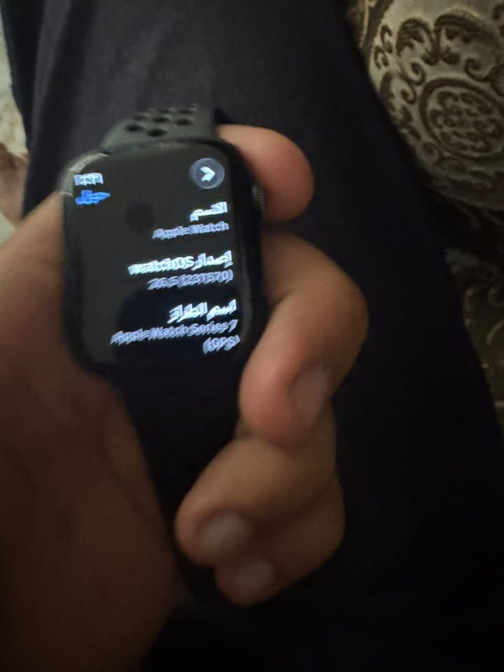 السلام عليكم
🔥 للبيع Apple Watch Series 7 Nike 45mm 🔥

✅ إصدار Nike الأصلي
✅ قياس 45mm (أكبر حجم)
✅ شاشة Always-On Retina كبيرة وواضحة
✅ معالج S7 السريع
✅ مقاومة للماء حتى 50 متر
✅ قياس نبضات القلب على مدار اليوم
✅ قياس نسبة الأوكسجين بالدم (Blood Oxygen)
✅ تخطيط القلب ECG (حسب الدولة والإعدادات)
✅ تتبع النوم والنشاط الرياضي بأكثر من 100 تمرين
✅ GPS مدمج
✅ شحن سريع
✅ ذاكرة داخلية 32GB
✅ تدعم جميع إشعارات ومكالمات ورسائل الآيفون
🔋 صحة البطارية: 79%

📩 للاستفسار أو السعر راسلني خاص. والسعر. 300 الف وبيها مجال بسيط 

رقمي *********** راسلني فقط واتساب بدون مكالمات عنواني بغداد
