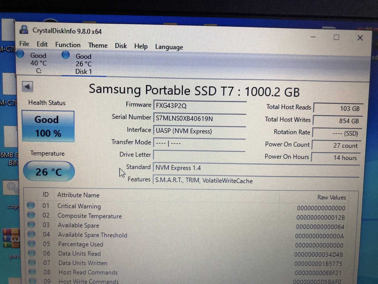 السلام عليكم حبايب
هارد Samsung T7 SSD 1TB اصلي
يرهم للبلي، للحاسبة، الاي شي
تكدر حته تحملون العاب بي وتلعب منه مباشرةً لان سريع
مشتغل ١٤ ساعة فقط والنظافة فول
رايدة ب١٣٠ الف
مكاني بغداد


**إذا كنت صاحب هذا الإعلان وتريد حذفه لأي سبب، رجاءا أرسل رسالة إلى الدعم الفني**
