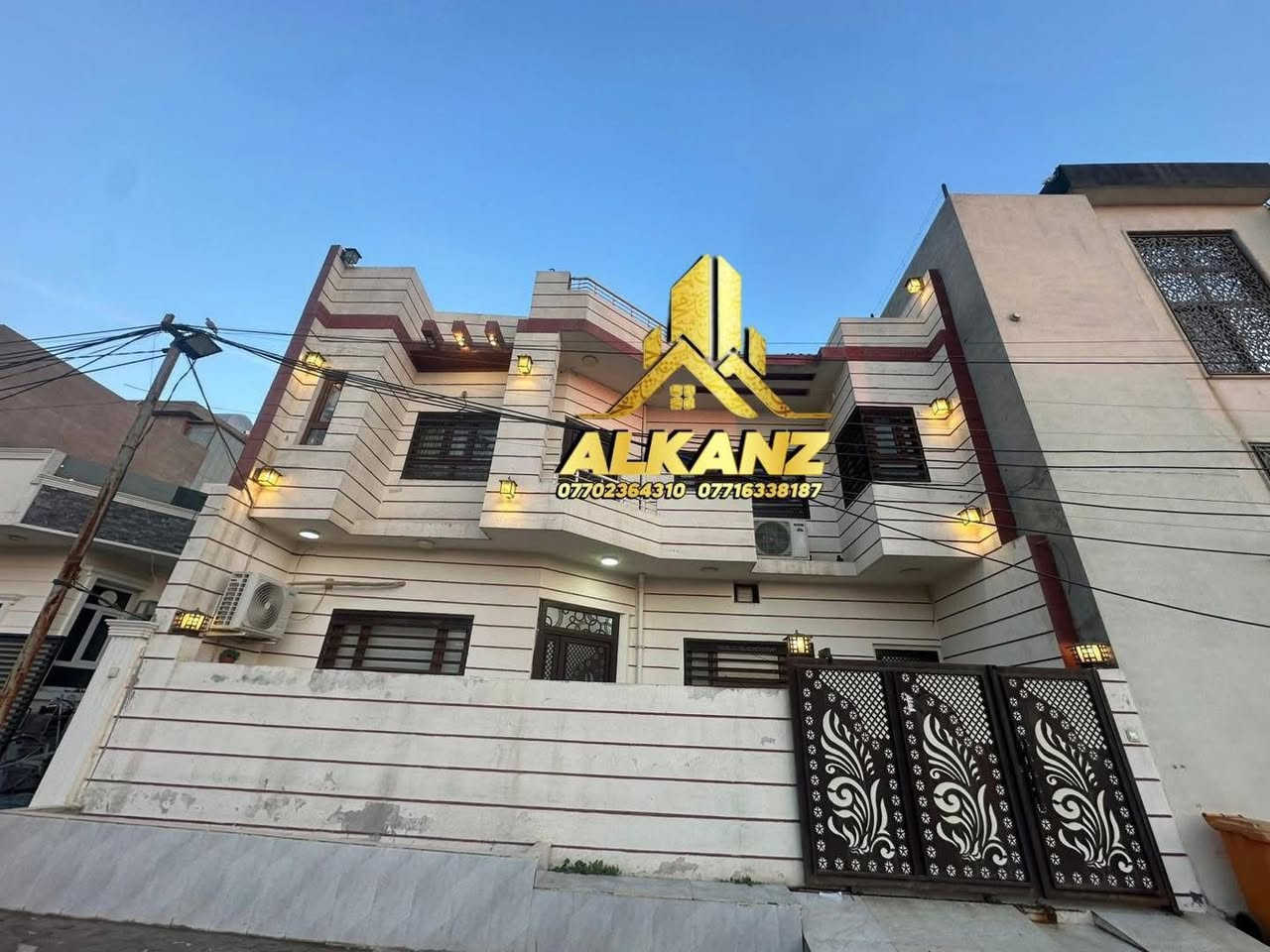 🔶  دار زراعي مضمون ومسجل في الطابو طابقين  للبيع ..

🔶 الموقع مميز جداً شارع عريض ..

🔶 المساحة : 140 متر واجهه 10 متر  .

🔶 يحتوي/ الطابق الاول ((( غرفتين نوم   _استقبال  _  هول داخلي  _ مطبخ _ صحيات  _ درج داخلي  )) ...

🔶 الطابق الثاني (غرفتين نوم _ هول _صحيات  ).. 

🔶 الموقع  : ساحة الاحتفالات _ قرب متوسطة جمال عبدالناصر ....
____________________________
للاستفسار عن السعر يرجى المراسلة  أو الاتصال على ارقام  التالية ☑️
 ☎️ ***********
       ***********

أو مراجعة مكتب الكنز للعقار الواقع حي الواسطي قرب مول حجي زياد تحت مسجد نور الدين الزنكي
