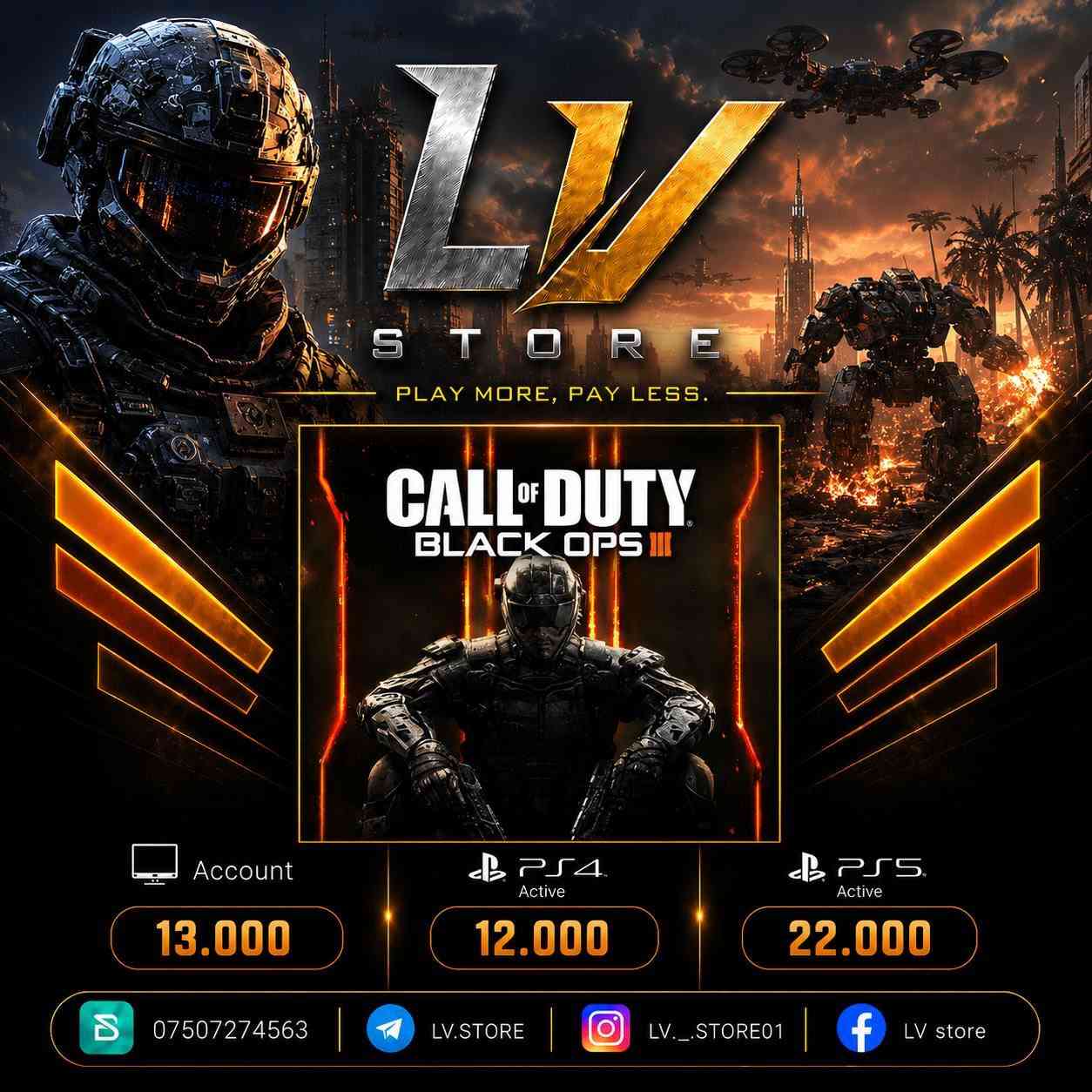 "أفضل الألعاب بأقل الأسعار فقط لدى LV STORE!" 🎮🔥
لماذا تدفع أكثر بينما يمكنك تجربة أحدث وأقوى الألعاب في العالم بأقل الأسعار؟ ضمان كامل، سرعة في التسليم، ودعم مستمر.
🔹 جودة عالية وبدون أي مشاكل.
"جدد اشتراك البلس الخاص بك بأقل من سعره الحقيقي! 🚀💛"
🕹️ حسابات خاصة (Account)
🎮 بلايستيشن 4 و 5 (PS4 / PS5 Active)
للطلب ولمزيد من المعلومات، أرسل رسالة إلى الصفحة أو اتصل بنا عبر:
📞 ***********
