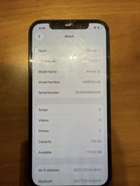 ايفون ١٢ للبيع  ذاكرة ١٢٨  جهاز نظيف  نسبة النظافة ٨٠٪؜  بطارية ٩١   0...