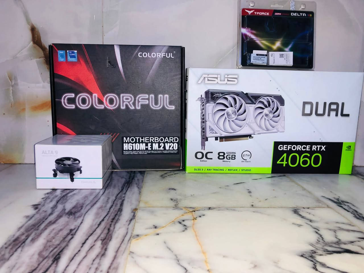 السلام عليكم تجميعة pc للبيع المواصفات :
Motherboard H610M-E M.2 V20
(GPU) RTX4060 8GH  2fan
(CPU) intel core i5 - 13400f
RAM DDR4 2*8 = 16gh 3600hz 
SSD 1T
Cas 7 fan
Borsplay 650w
DEEPCOOL ALTA 9
‏ ups اونلاين
قيم بما يرضي الله وانا بالخدمه


**إذا كنت صاحب هذا الإعلان وتريد حذفه لأي سبب، رجاءا أرسل رسالة إلى الدعم الفني**