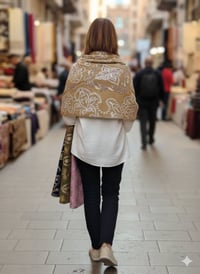 جمله فقط سكارف كتف ثقيل تطريز مع فصوص ستراس  *اقل طلب 2 درزن 😉 سعر الد...