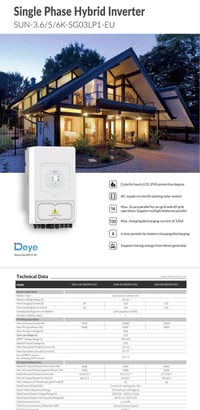 انفيرتر سوليس هايبرد • انفيرتر Deye هايبرد • IP66/IP65