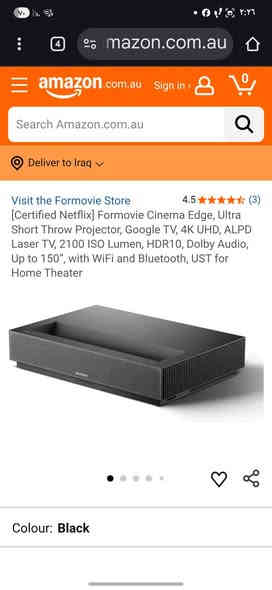 توفر من جديد داتا  شو
Ultra Short Throw. 
الدقة: يتميز بدقة 4K UHD (3840 x 2160)، أي أربعة أضعاف دقة Full HD.
حجم الشاشة: يمكنه عرض صورة بحجم يصل إلى 150 بوصة، مع خيارات لأحجام 80، 100، و 120 بوصة.
الصوت: يشتمل على مكبرات صوت قوية بقوة 30 واط مع تقنية Dolby Audio DTS HD.
الذكاء: يعمل بنظام Android TV، مما يوفر الوصول إلى آلاف التطبيقات مثل Hulu و HBO Max.
الاتصال: يدعم الاتصال اللاسلكي عبر Wi-Fi و Bluetooth، بالإضافة إلى منافذ HDMI و USB.
للحجز واتس اب
***********
