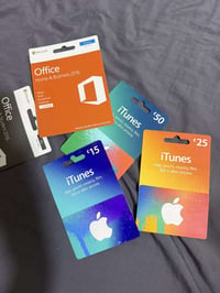 شلعة مال كارتات ايتونز يتراوح من 10£ الى 50£ وبرنامج الاوفيس عددهن كله...