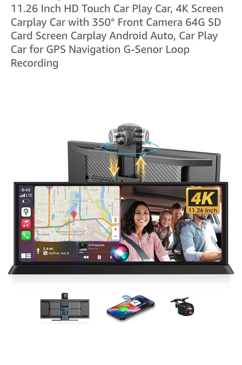 شاشەی سەر داش بڵ( داش بۆرد) ئەندرۆید و کارپلەی تێدایە کامێرای پێش و دواوەوەی ـ4K یە ڕەبتی مۆبایل ئەبێت بلوتوس و wifi یە شوێن میمۆری هەیە و زاکیرەی خۆشی هەیە بۆ خەزنکردنی ڤیدیۆ تۆمارکردن ، لەهەمانکاتدا داش کامە کامێرای پێشەوەی هەیە بۆ تۆمارکردنی ڤیدیۆو چاودێری کامل عەشیای خۆی لەگەڵدایە لۆکە ئیشی نەکردووە.
شاشة السیارة داش كام + اندروید اوتو +كاربلي جدید بلوك مامستعمل بلوتوس + wifi معها كامیرا الامامیة والكامیرا البك الخلفیة تصویر بالدقة العالیة 4K  تربط مع اندروید والایفون iphone السليمانية, العراق


**إذا كنت صاحب هذا الإعلان وتريد حذفه لأي سبب، رجاءا أرسل رسالة إلى الدعم الفني**