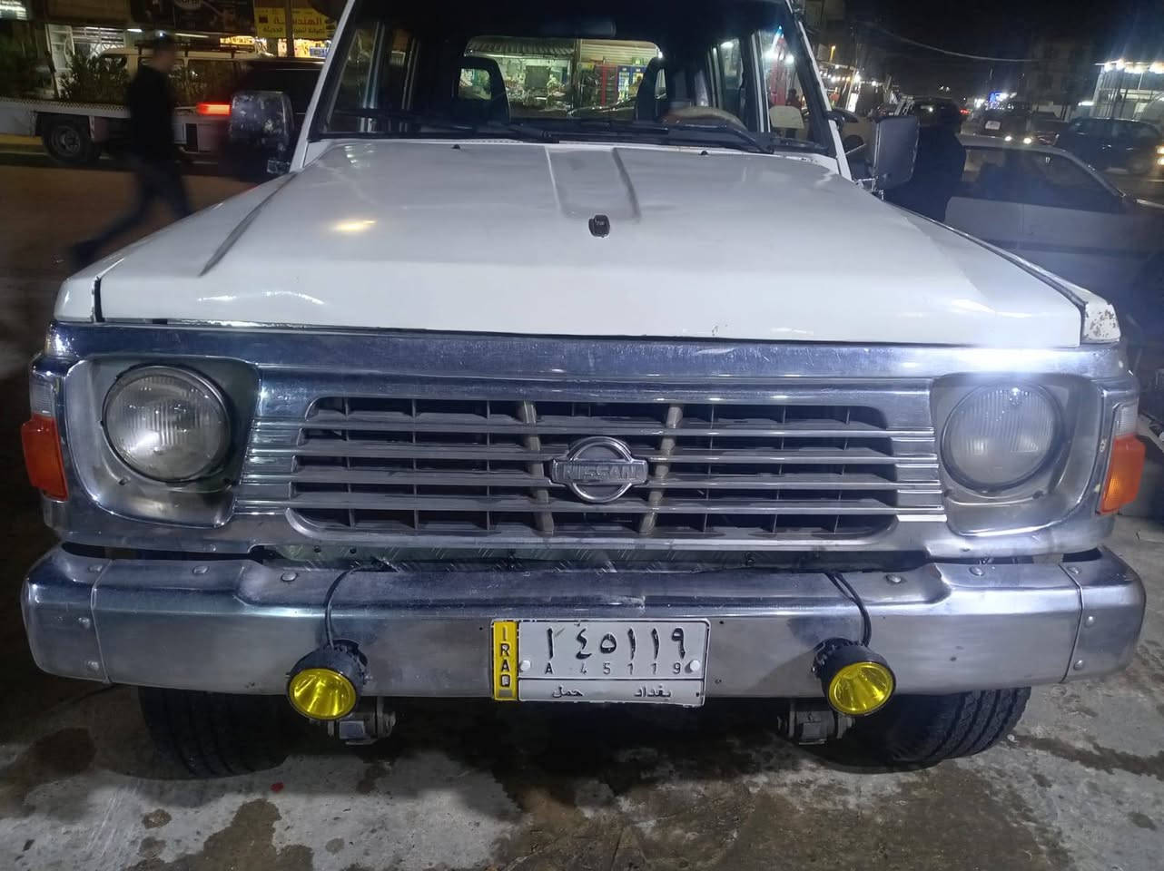 للبيع نيسان باترول موديل ١٩٩٥ رقم بغداد بسمي رقم أصفر حمل وراك امامي وخلفي صدر ٨٠ بل ميه محرك خير من الله كاز ٤ سلندر كير عادي فور ويل شغال تخم تاير جديد العنوان بغداد البياع أو حي جهاد سعر ٦٠ وبي مجال وشراي يتصل ***********
